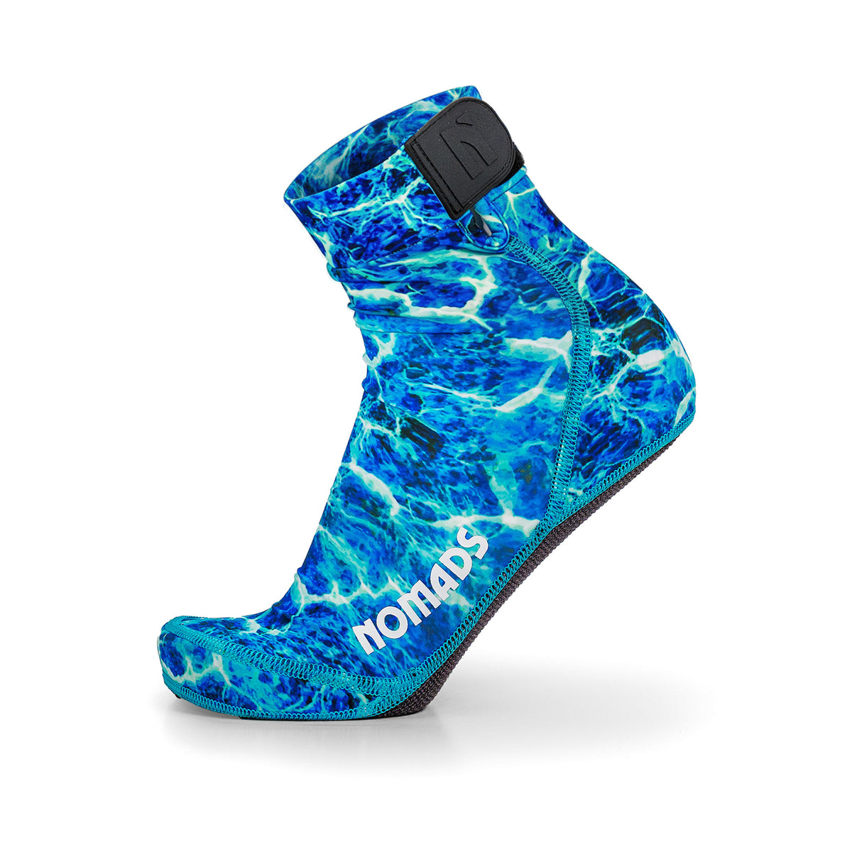 NOMADS Blue Ripple men's beach socks, side profile