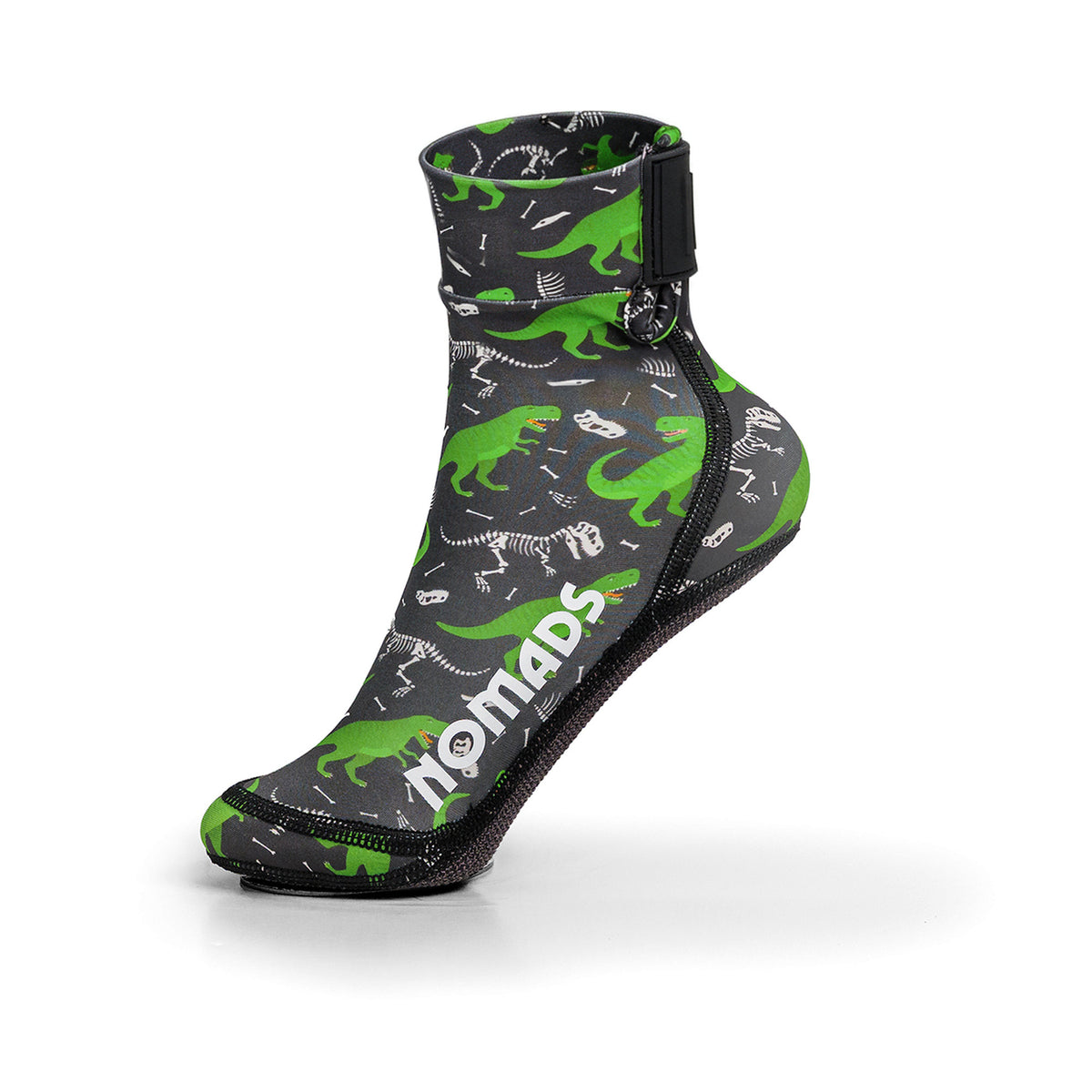 NOMADS Dino Bones kids' beach socks, side profile