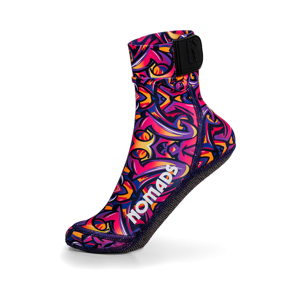 NOMADS Graffiti Tags kids' beach socks, side profile