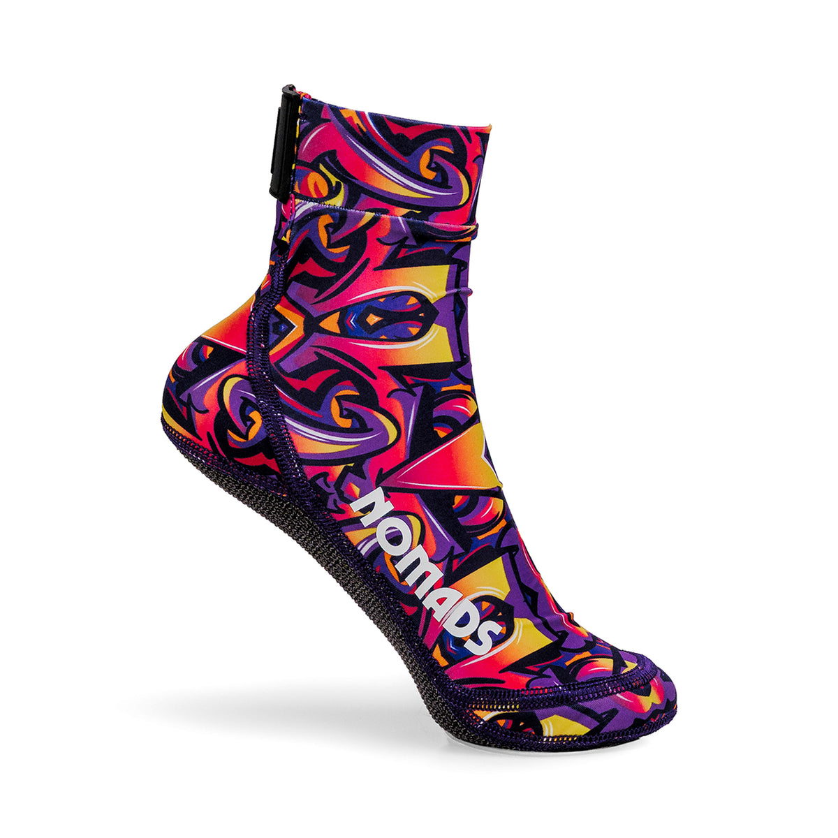 NOMADS Graffiti Tags kids' beach socks, side profile