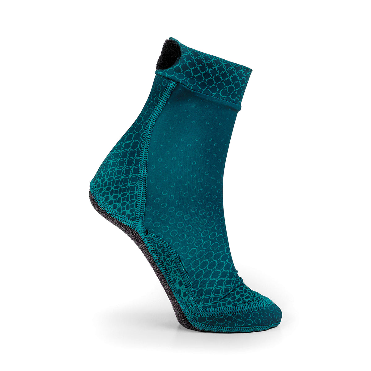 NOMADS Tidal Teal women's beach socks, angled side view