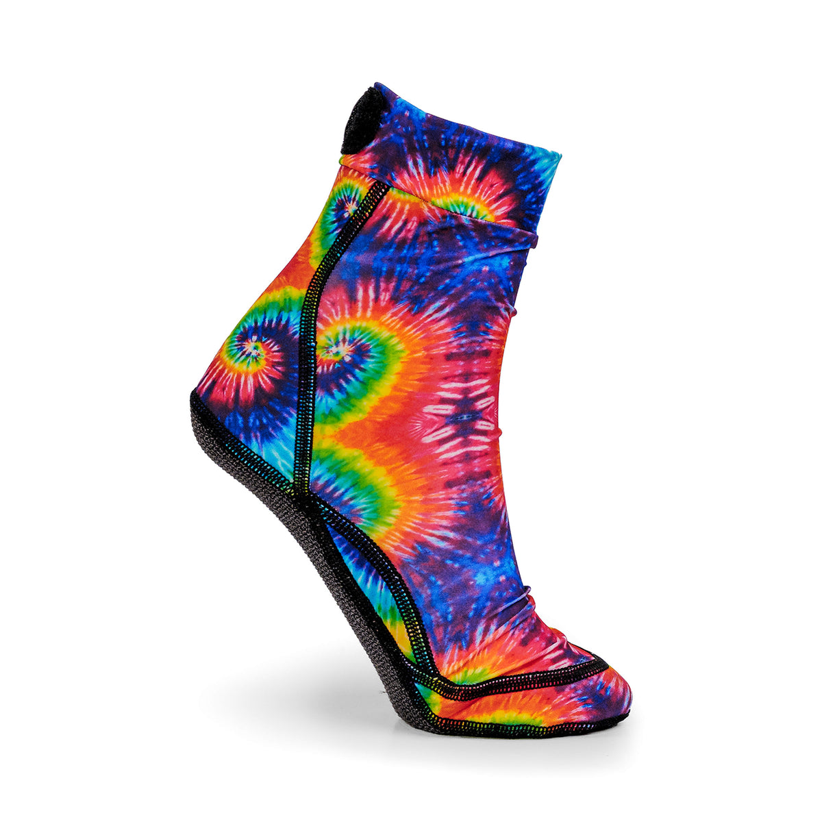 NOMADS Tie Dye women's beach socks, angled side view