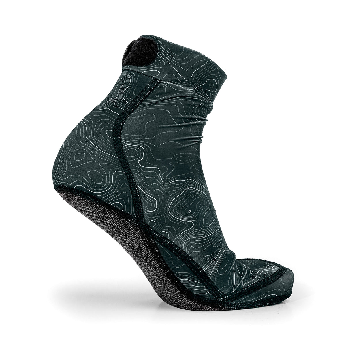 NOMADS Topo Map men's beach socks, angled side view