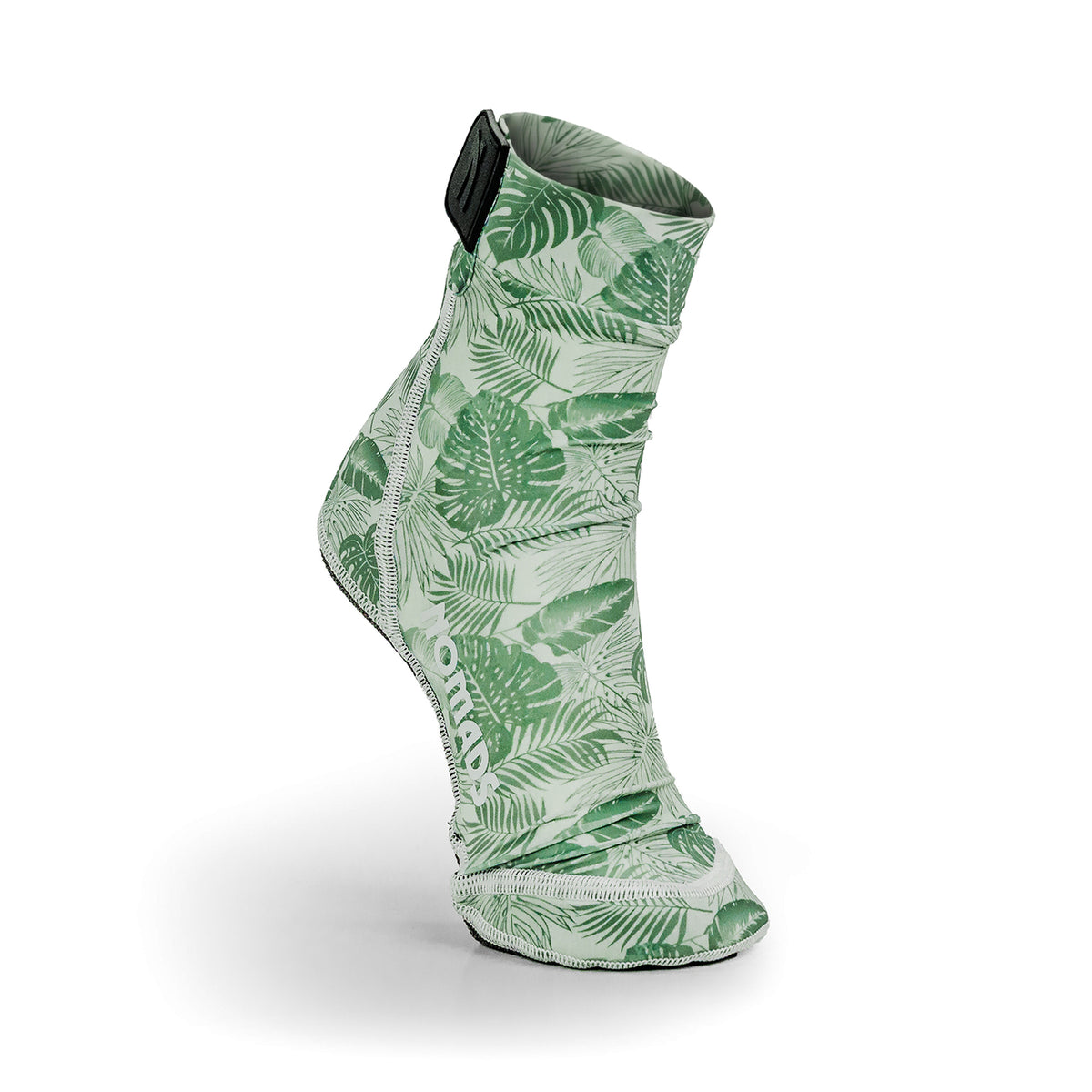 NOMADS Tropical Leaves women's beach socks, front three-quarter view