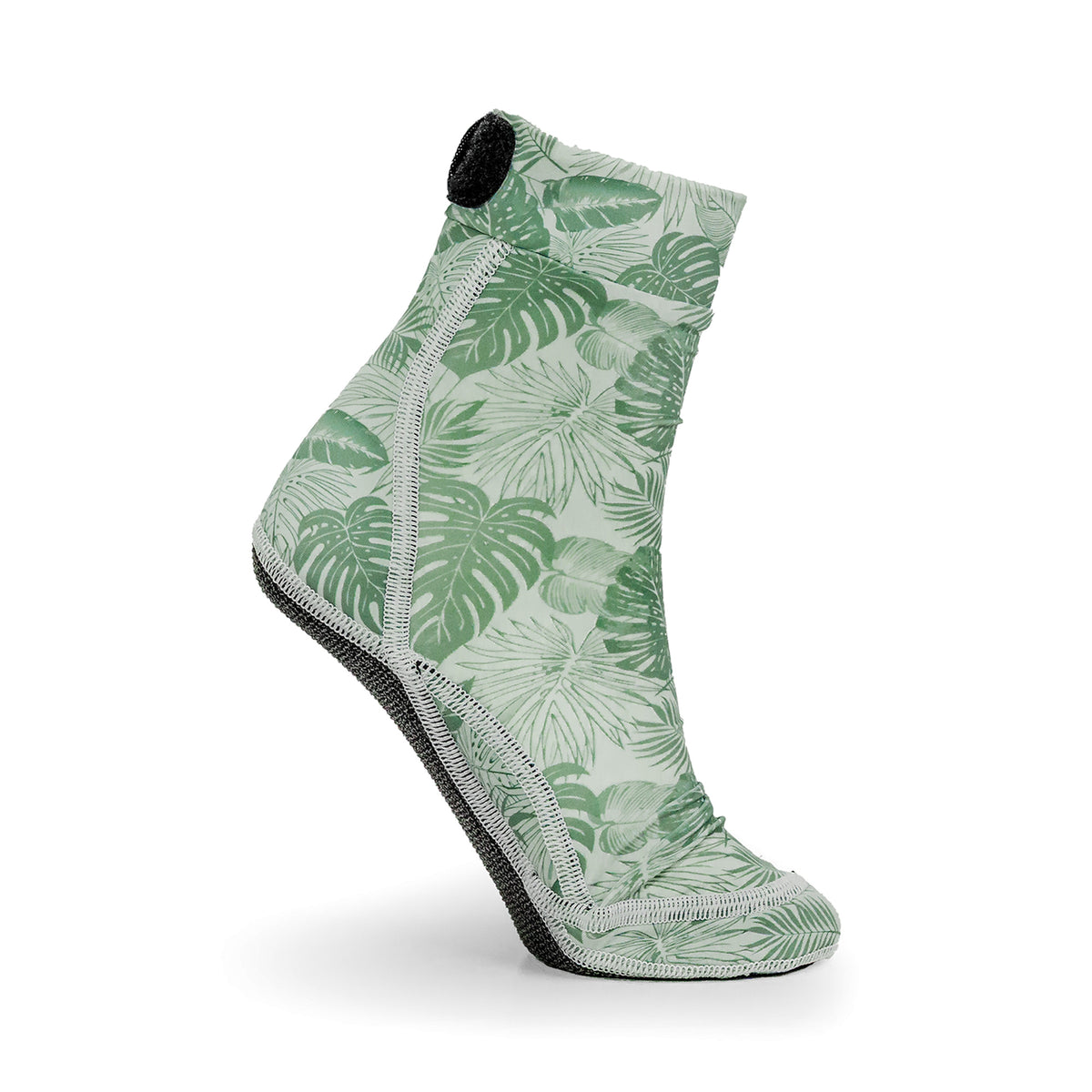 NOMADS Tropical Leaves women's beach socks, angled side view